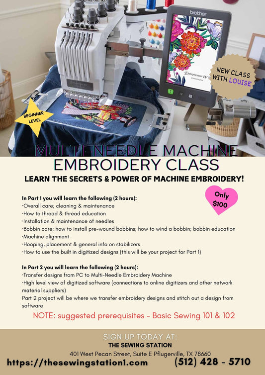 Multi-Needle Machine Embroidery Class